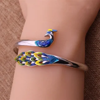 Peacock Cuff Bracelet For Mom