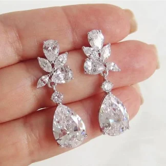 Elegant White Earrings For Mom