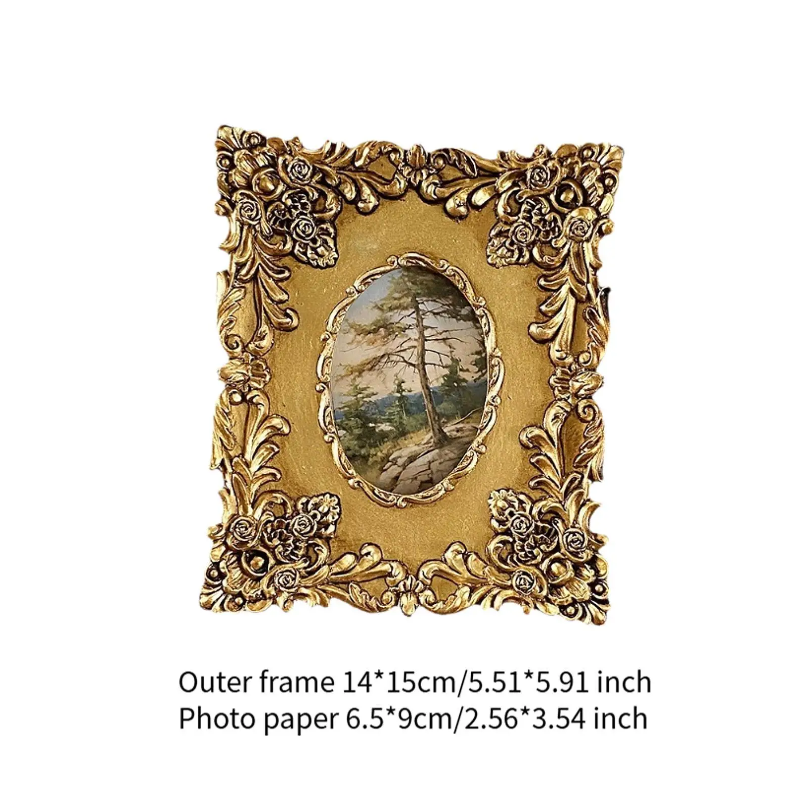 Vintage Picture Frame Photo Picture Holder Decorative Wall Hanging Frame Tabletop Photo Frame Luxury Photo Frame for Bedroom