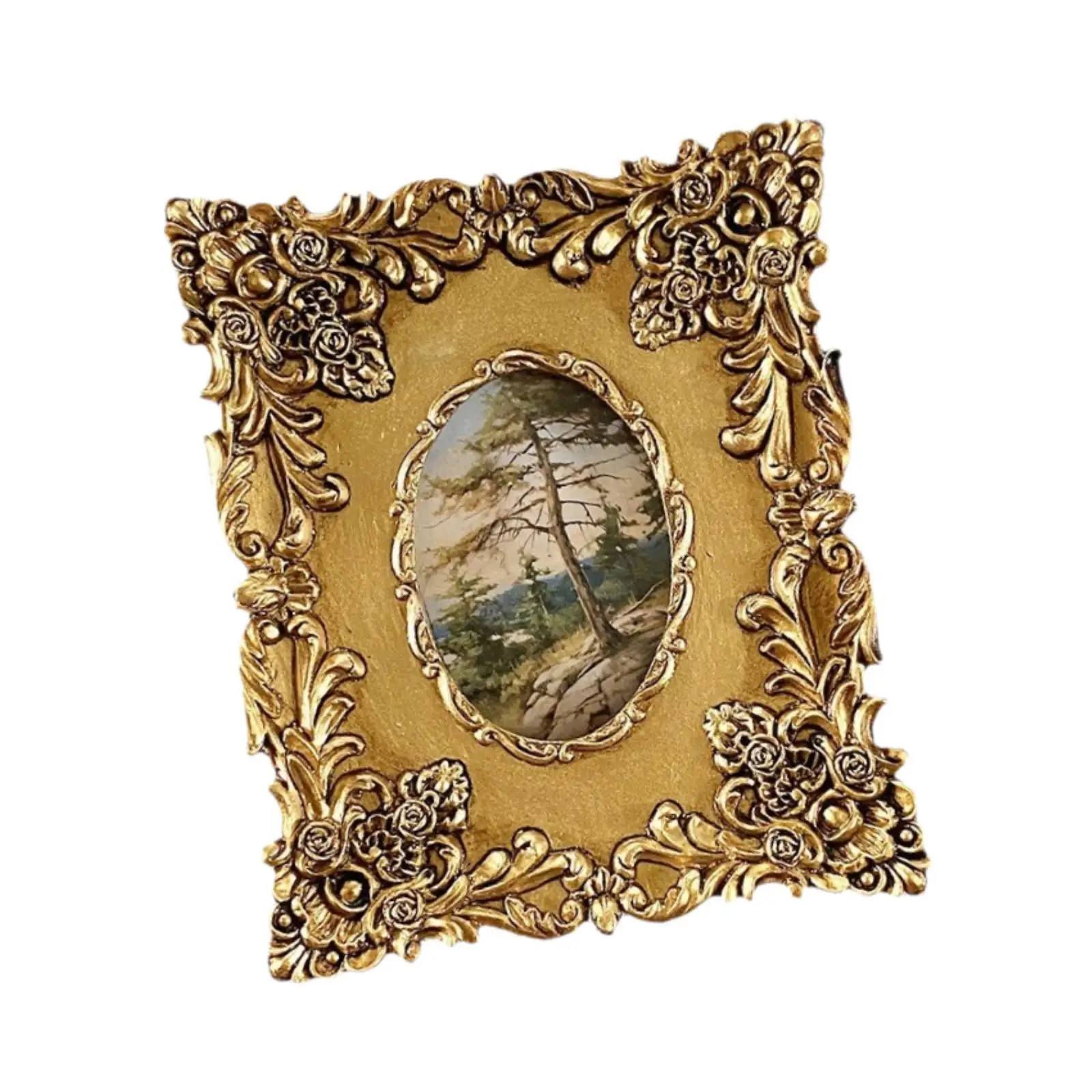 Vintage Picture Frame Photo Picture Holder Decorative Wall Hanging Frame Tabletop Photo Frame Luxury Photo Frame for Bedroom