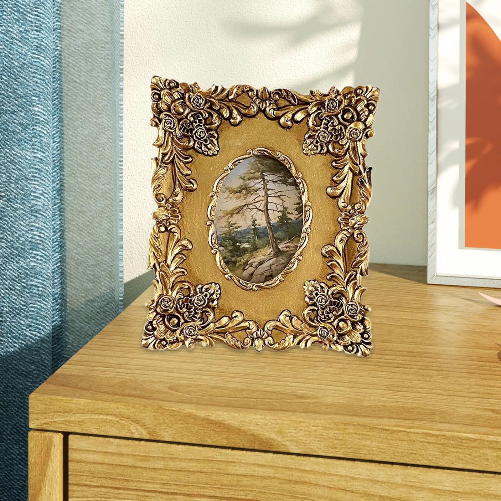 Vintage Picture Frame Photo Picture Holder Decorative Wall Hanging Frame Tabletop Photo Frame Luxury Photo Frame for Bedroom